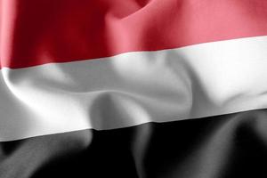 Bandera de ilustración de renderizado 3D de yemen foto