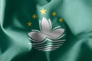 3D rendering illustration flag of Macau photo