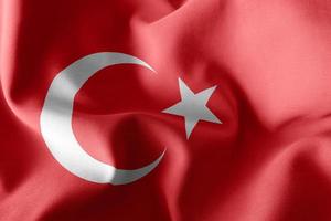 3D rendering illustration flag of Turkey. photo