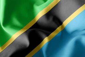 Bandera de ilustración de renderizado 3D de tanzania foto