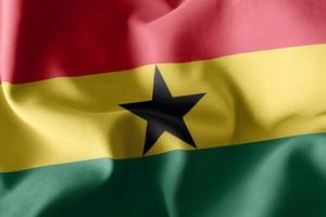 3D rendering illustration closeup flag of Ghana photo