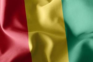 3D rendering illustration closeup flag of Guinea. photo