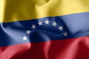 Bandera de ilustración de renderizado 3D de venezuela. foto
