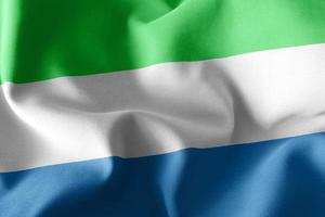 3D rendering illustration flag of Sierra Leone. photo