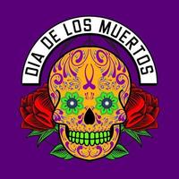 cabeza de calavera decorativa día de muertos ilustración de méxico vector