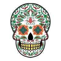 cabeza de calavera decorativa día de muertos ilustración de méxico vector