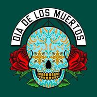 cabeza de calavera decorativa día de muertos ilustración de méxico vector