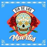 cabeza de calavera decorativa día de muertos ilustración de méxico vector