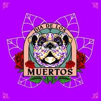 Decorative Dog Head Day of the Dead Mexico Illustration vector