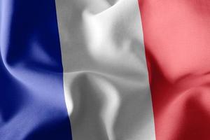 3D rendering illustration closeup flag of France. photo