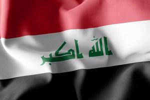 Bandera de ilustración de renderizado 3D de irak. foto