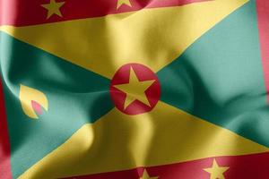 3D rendering illustration closeup flag of Grenada. photo