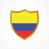 Colombia flag vector with shield frame