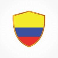 Colombia flag vector with shield frame