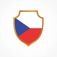 vector de bandera de la república checa con marco de escudo