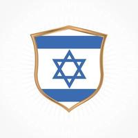 Israel flag vector with shield frame