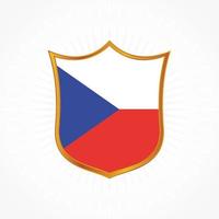 Czech Republic flag vector with shield frame