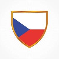 Czech Republic flag vector with shield frame