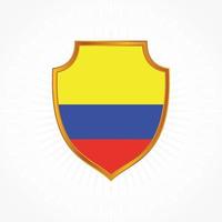 vector de bandera de colombia con marco de escudo