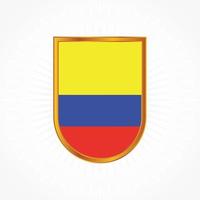 Colombia flag vector with shield frame