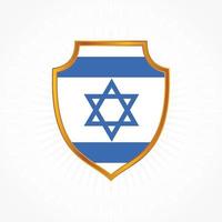 Israel flag vector with shield frame