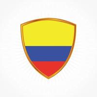 Colombia flag vector with shield frame