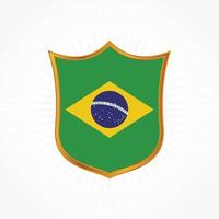 Brazil flag vector with shield frame