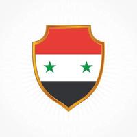 Syria flag vector with shield frame
