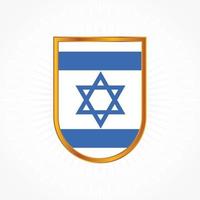 Israel flag vector with shield frame