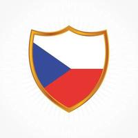Czech Republic flag vector with shield frame