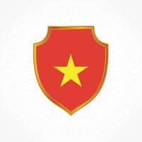 Vietnam flag vector with shield frame