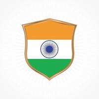 India flag vector with shield frame