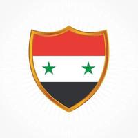 Syria flag vector with shield frame