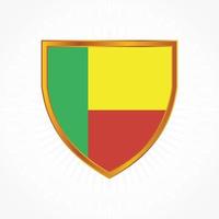 Benin flag vector with shield frame