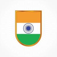 vector de bandera de india con marco de escudo