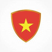 Vietnam flag vector with shield frame