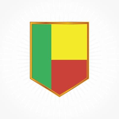 Benin flag vector with shield frame