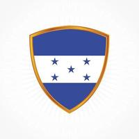 Honduras flag vector with shield frame