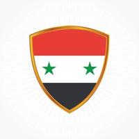 Syria flag vector with shield frame