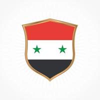 Syria flag vector with shield frame