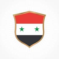 Syria flag vector with shield frame