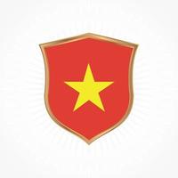 Vietnam flag vector with shield frame