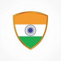 India flag vector with shield frame