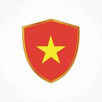 Vietnam flag vector with shield frame