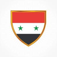 Syria flag vector with shield frame