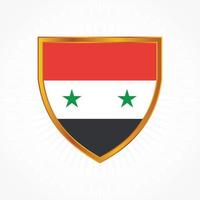 Syria flag vector with shield frame