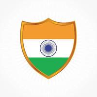 India flag vector with shield frame