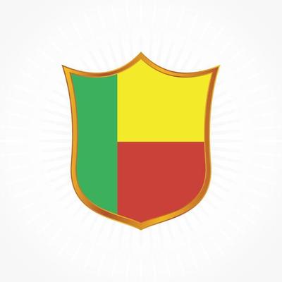 Benin flag vector with shield frame
