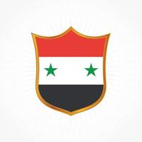 Syria flag vector with shield frame