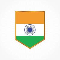 vector de bandera de india con marco de escudo